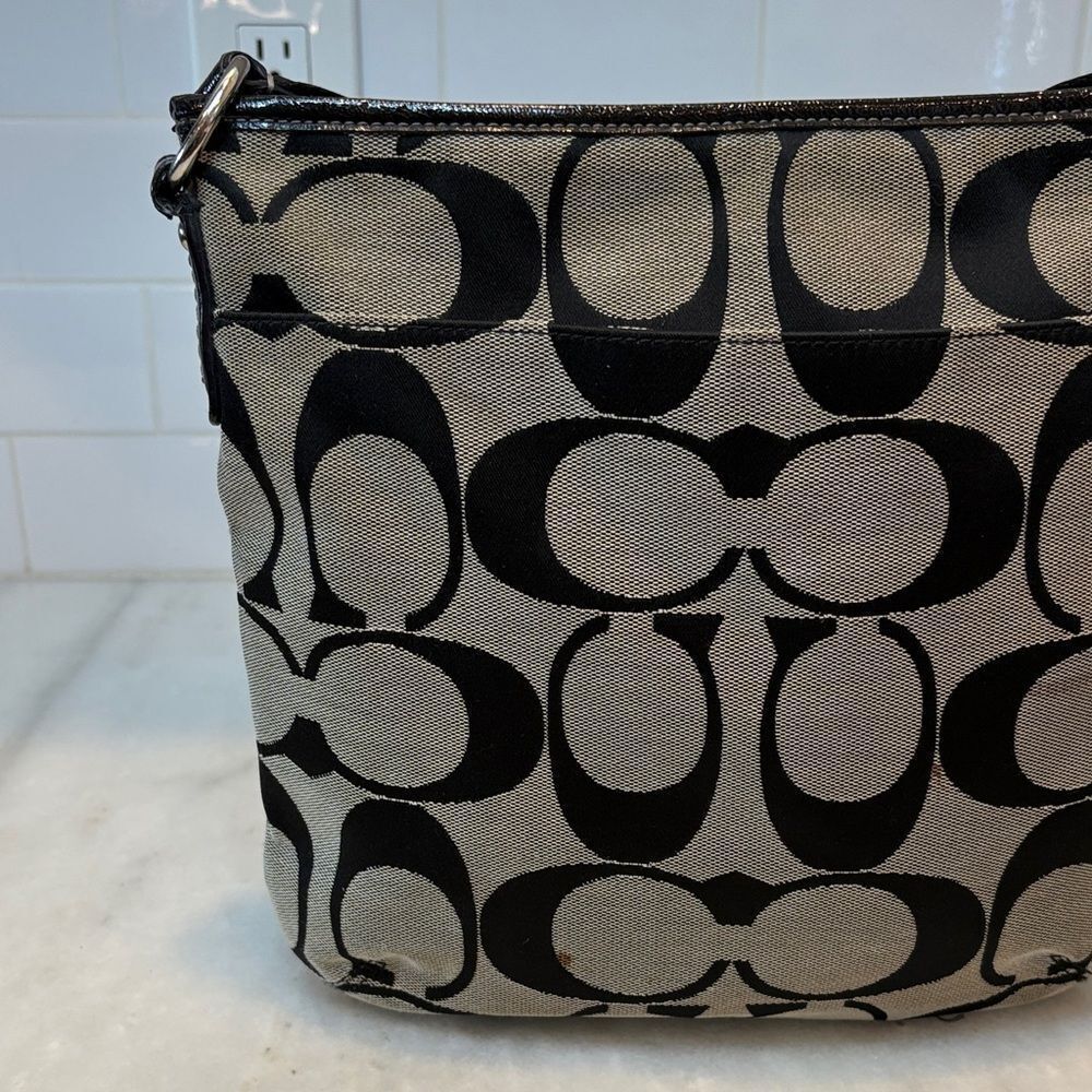 Coach Crossbody Bag Purse Handbag Signature Stripe Swing Pack Messenger Bag - Picture 5 of 16